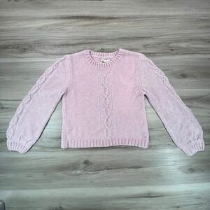 Jessica Simpson M Knit Sweater Top Pink coquette cottagecore preppy‎ boho Y2K